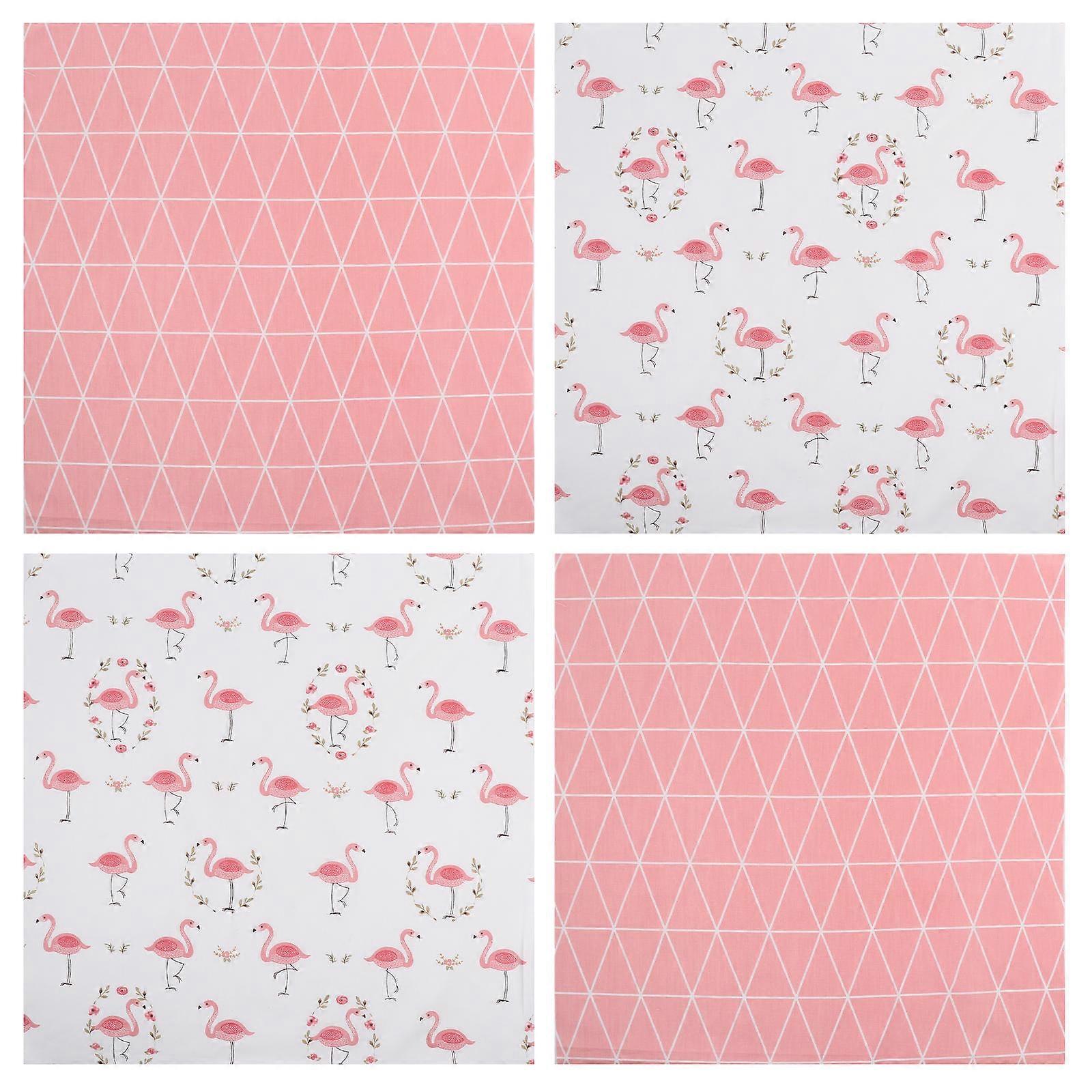 Patchwork Quilting Flamingo Print Fabric for DIY 12Pcs Bundle