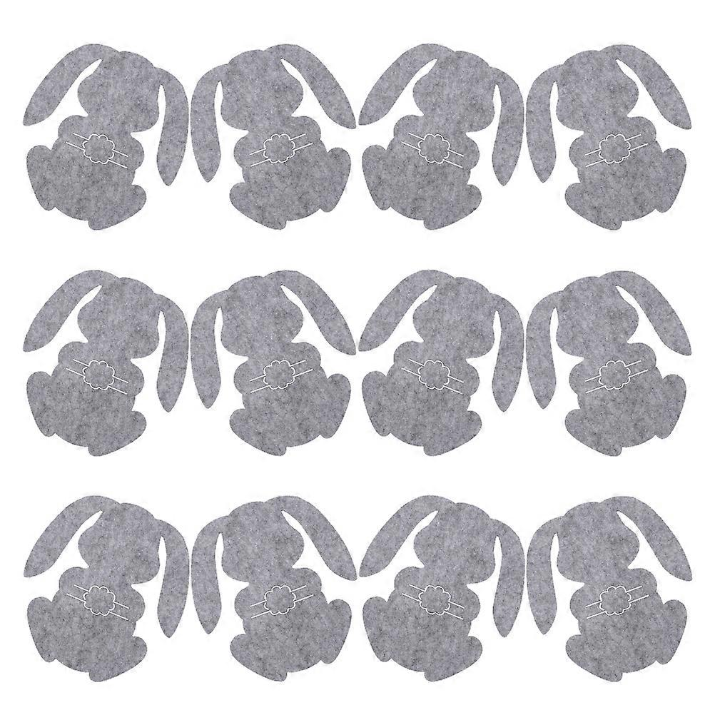 Easter Rabbit Tableware Holder Cloth Utensil Bag for 12Pcs Pieces