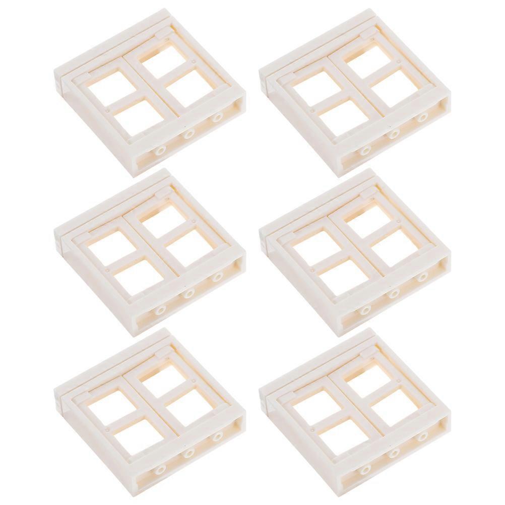 Plastic Dollhouse Window Miniature Decor for White 6Pcs DIY Set