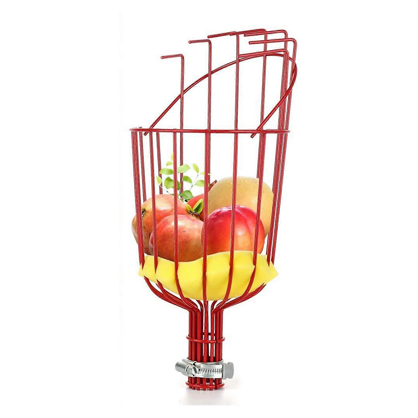 Stainless Steel Fruit Picker Basket with Soft Padding, Large Capacity Harvesting Tool for Mango Pear