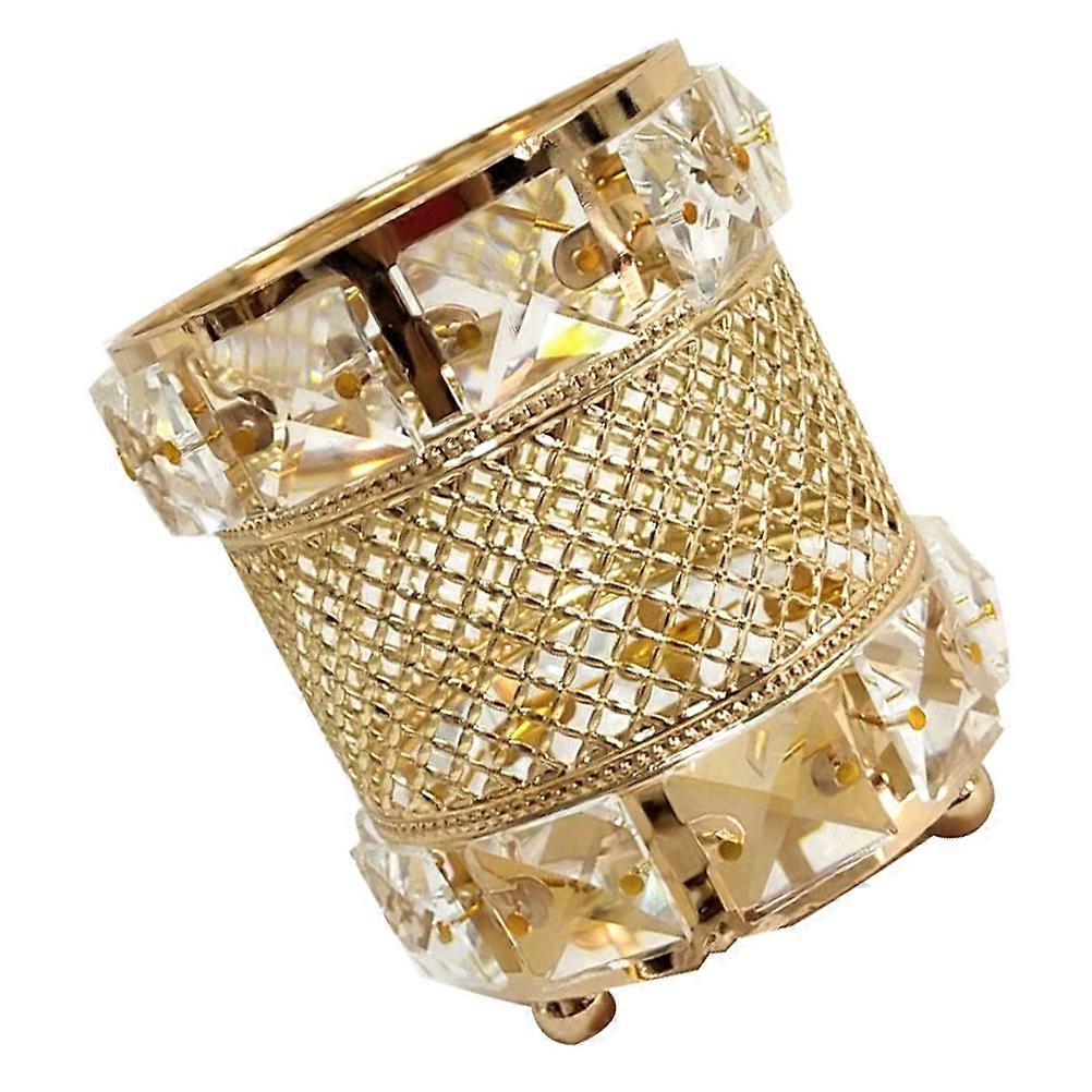 Golden Crystal Storage Container for Makeup Brush Storage 1Pcs Desktop Holder
