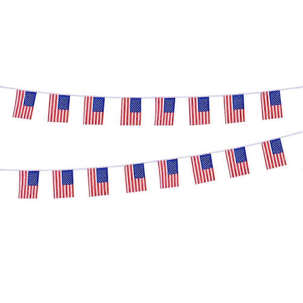 Us Flag Bunting Patriotic Banners Rectangular 7m Polyester Home Party Pub Decor 1Set