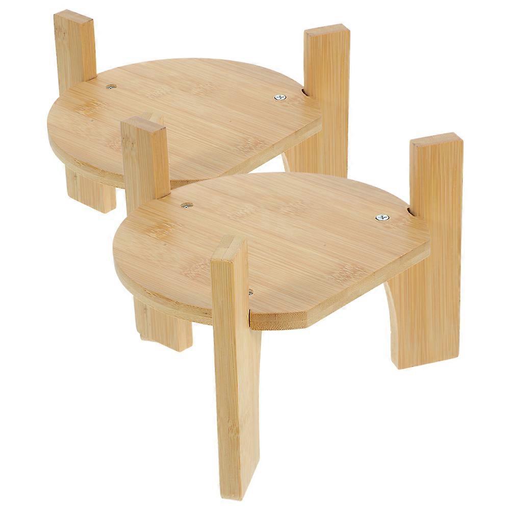 Bamboo Wood Stand for Drink Dispenser with 2Pcs Functional Support Bases