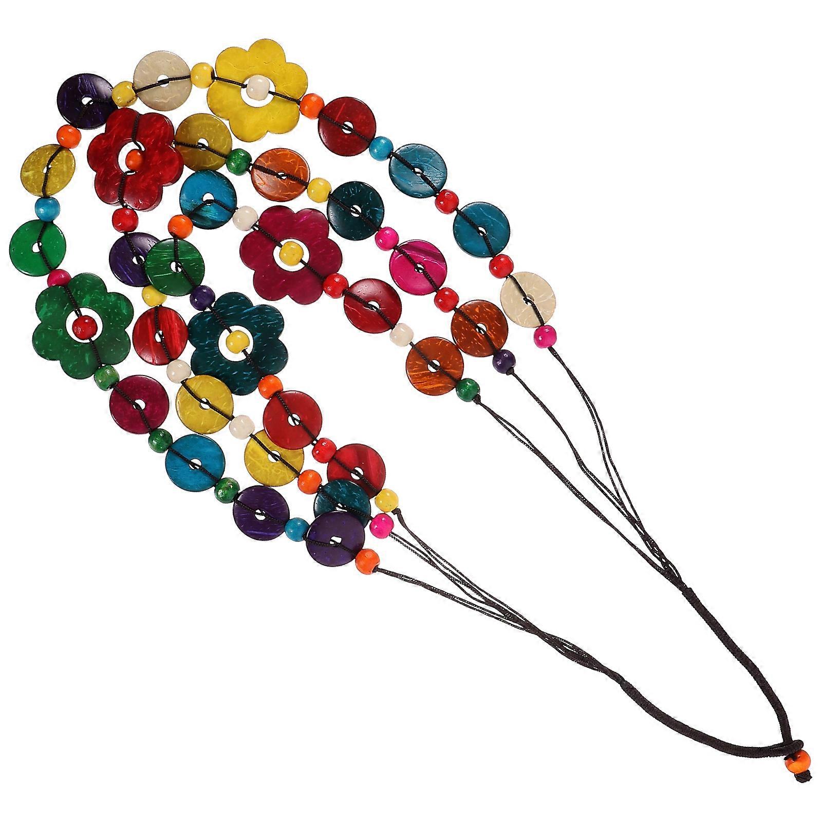 Bohemia Weaving Necklace Multilayer Coconut Shell Necklace for Decor