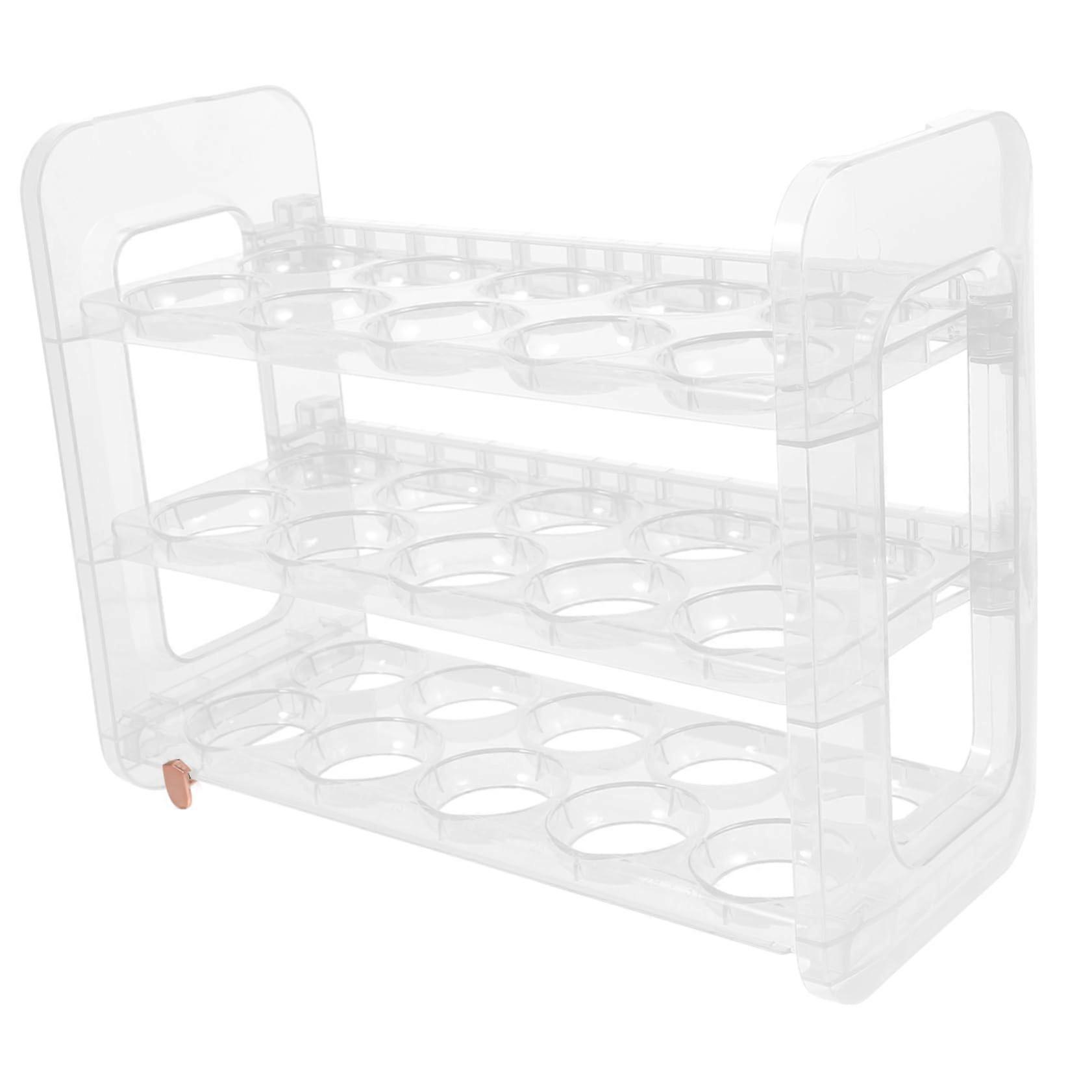 Egg Storage Rack for Fridge Door, SpaceSaving Flip Design Plastic Egg Holder for Refrigerator