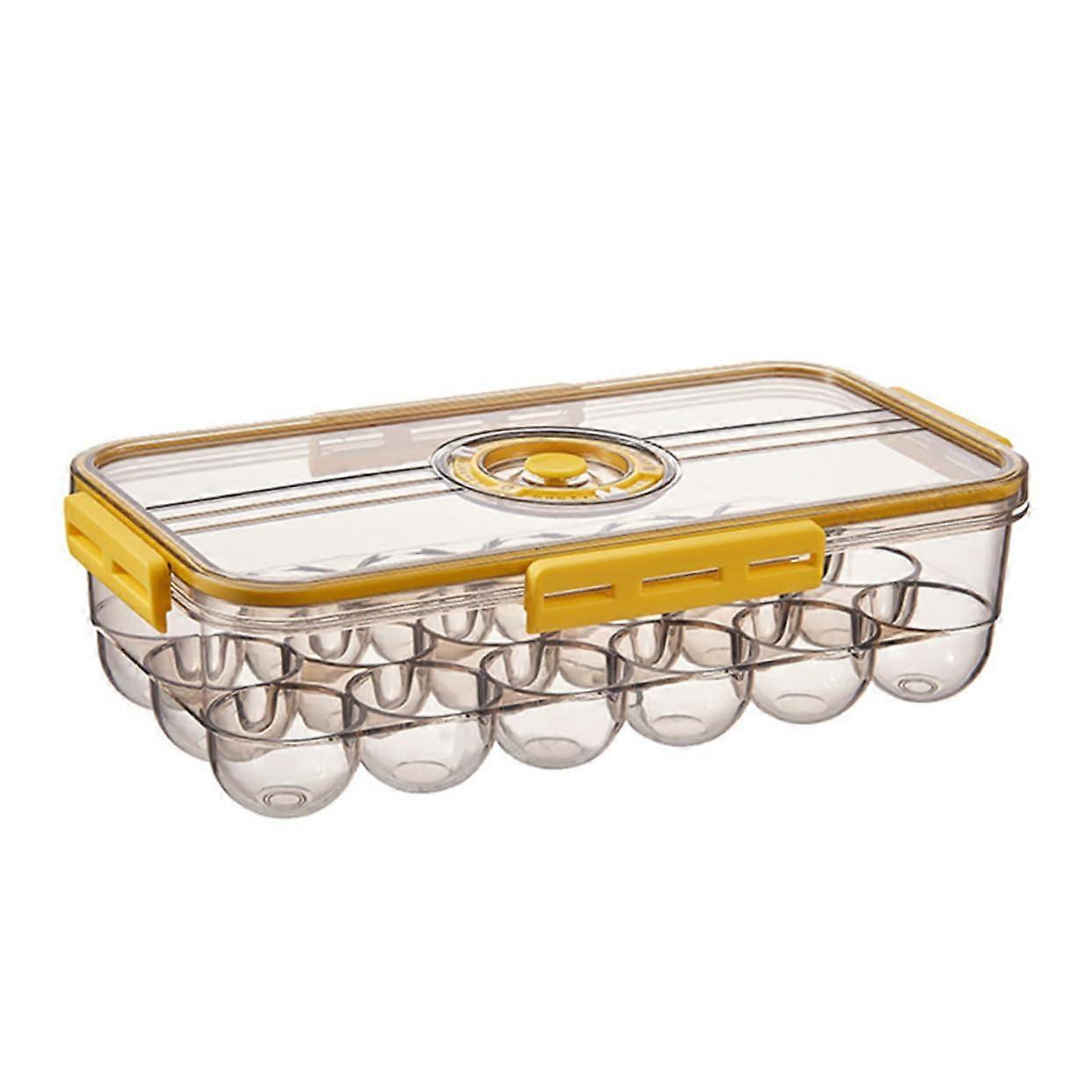 Egg Storage Container with Lid, 18Compartment Waterproof Refrigerator Egg Holder, Easy Clean
