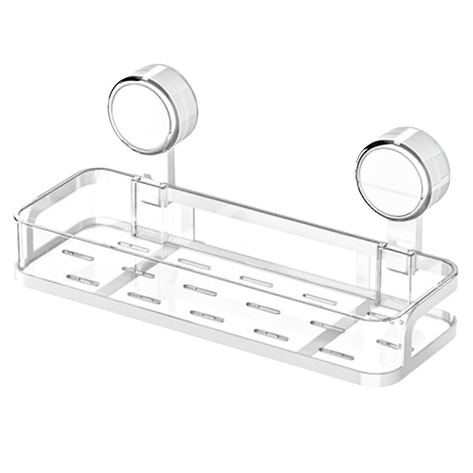 Bathroom Suction Cup Shelf, Drill RustResistant Wall Mounted Rack with Secure Knob Support