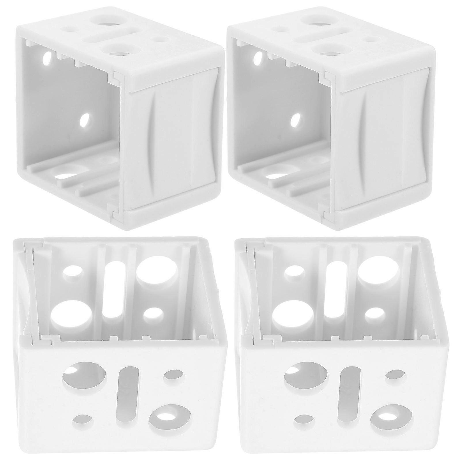Vertical Blind L Bracket White ABS Mounting Bracket for Blind 4Pcs