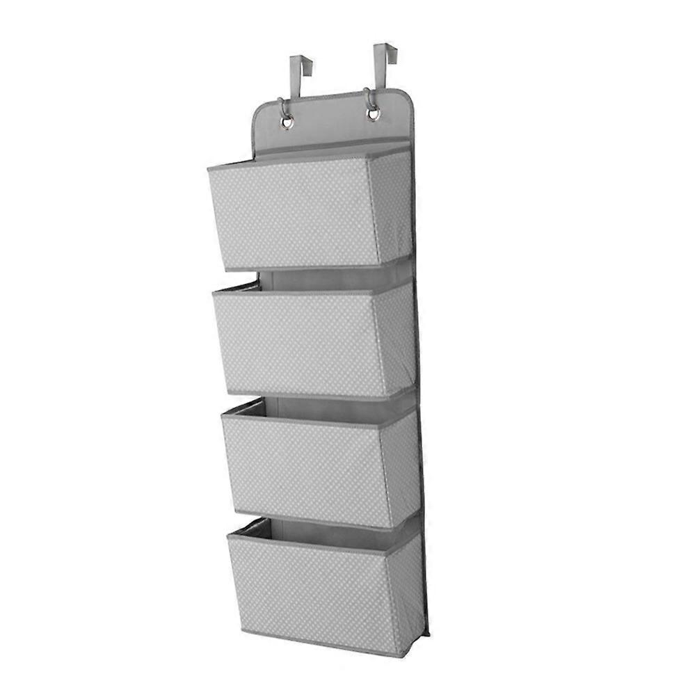 Wall Storage Pocket 4 Layers for Storage Use 2Pcs Grey Clothes Organizer