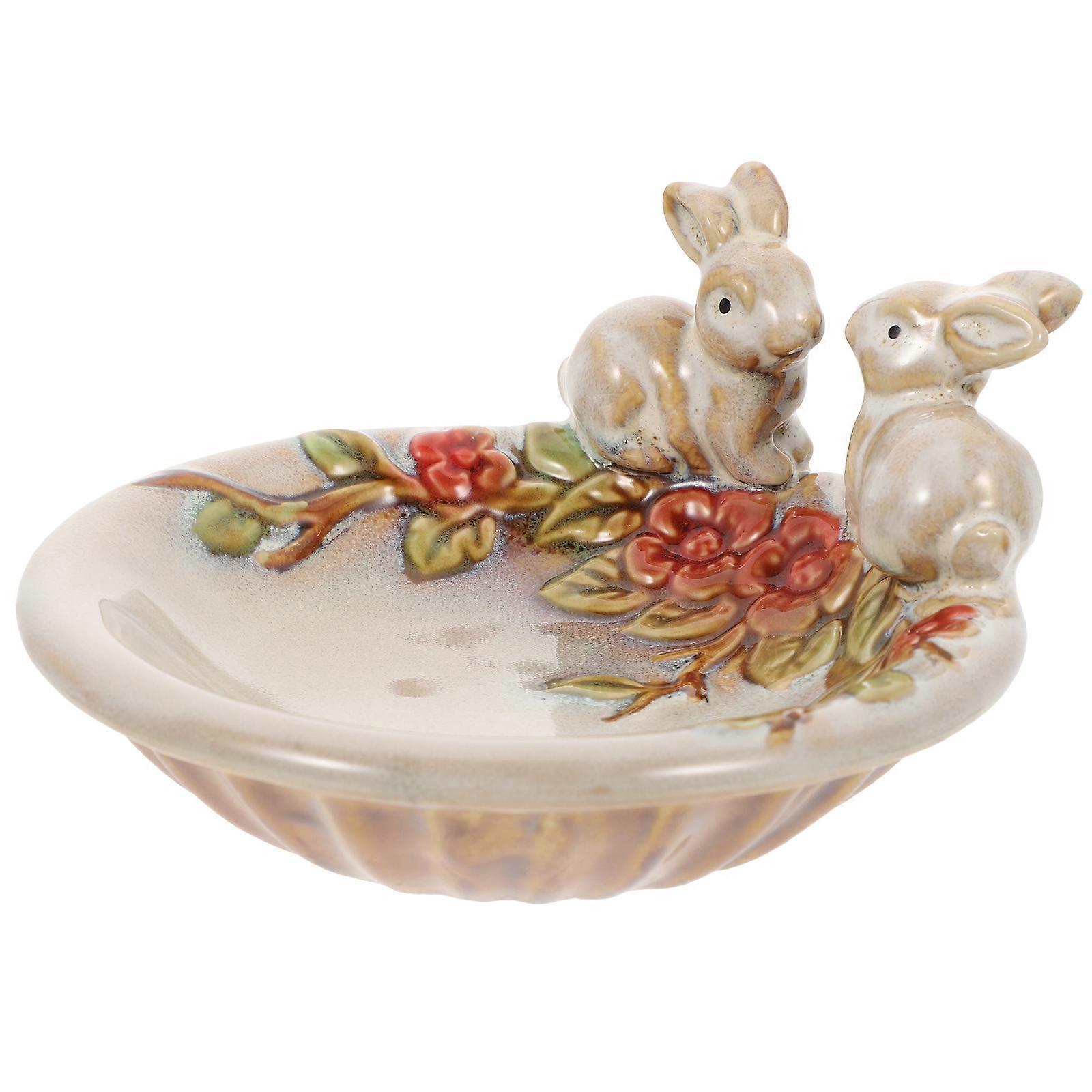 Ceramic Plate Entryway Plate for Serving Desserts 2Pcs Assorted Color