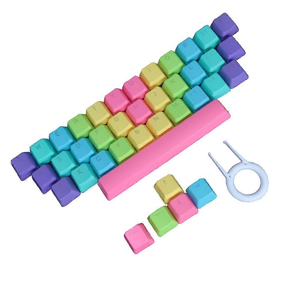 Pbt Rainbow Keyboard Key Caps 1Set for Home Computer Key Replacement