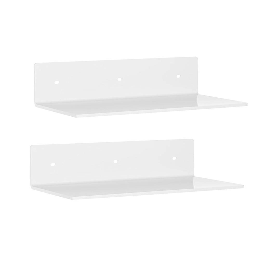 Acrylic Floating Shelf Small Storage Rack Wall-Mounted White