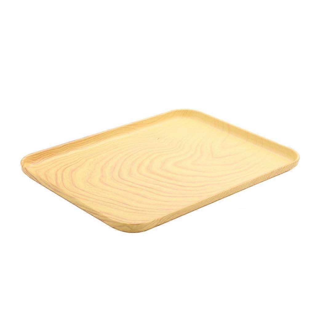 Rectangular Wood Grain Serving Tray with Elegant Finish for Tea Coffee  Hotel Table Organizer