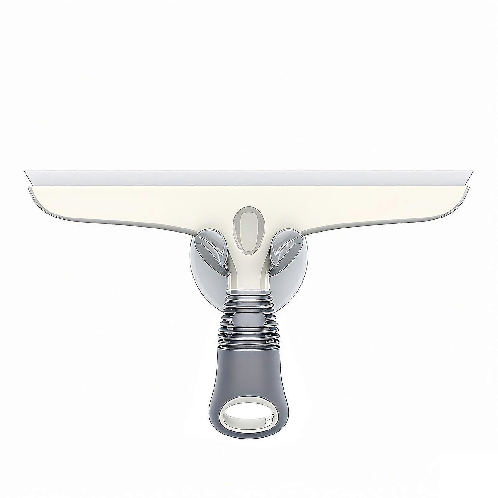 Window and Shower Squeegee DualSided Silicone Blade Streak Cleaner with Suction Hook 10in