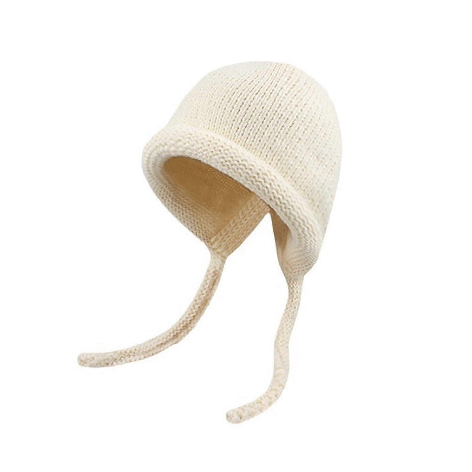 Retro Rolled Edge Knitted Winter Hat AntiPilling Acrylic Beanie with Windproof Warmth