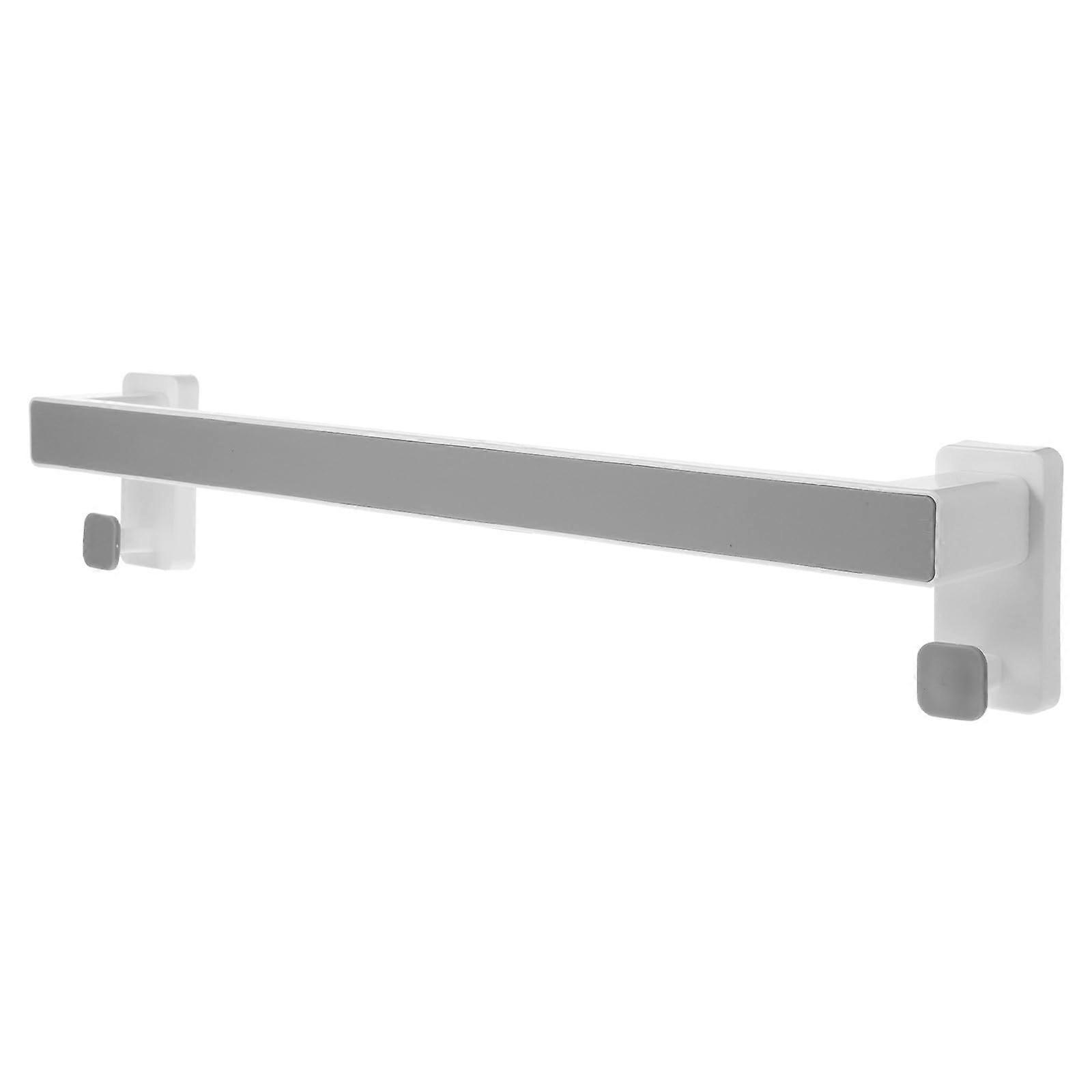 Wall Mounted Towel Rack SpaceSaving Bathroom Towel Holder Organizer Gray PP for Kitchen