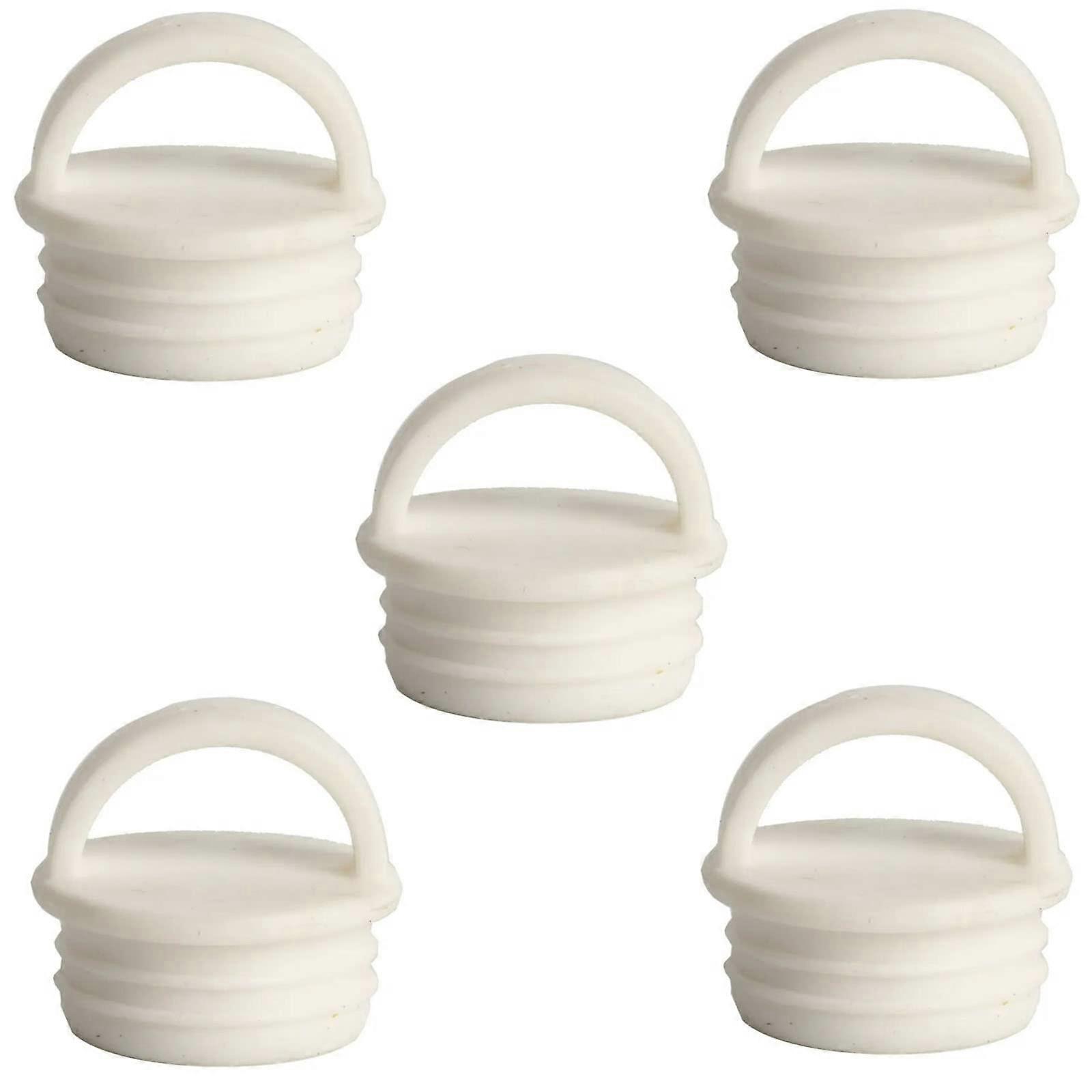 5 Pack Universal 22mm Mop Bucket Drain Plug Replacement, Silicone Stopper with Pull Ring for Leak Prevention