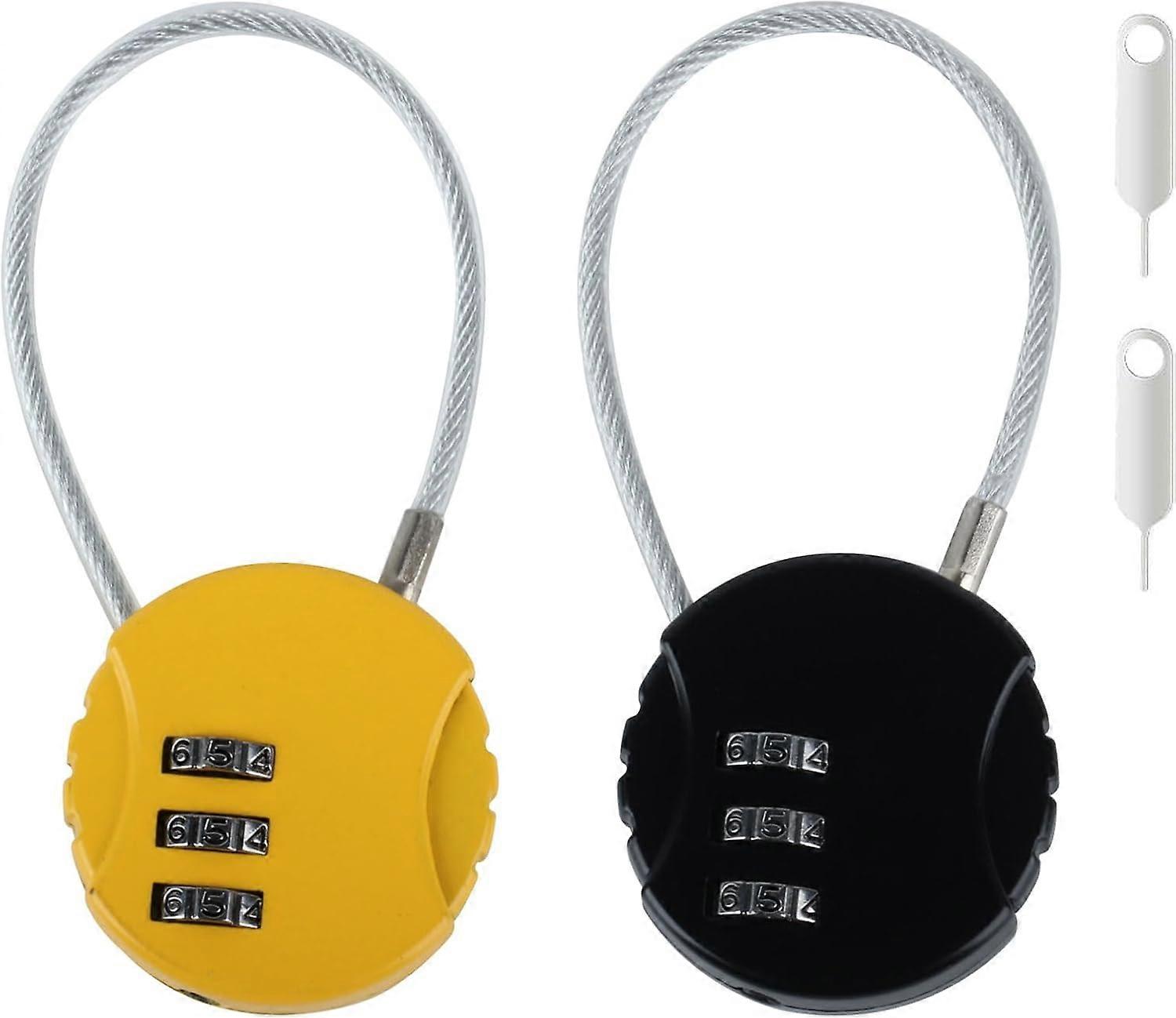 2 Pcs Combination Padlocks, Small Padlock with Combination, Keyless Resettable Padlocks, 3 Digit Combination Security Padlocks, Combination Lock