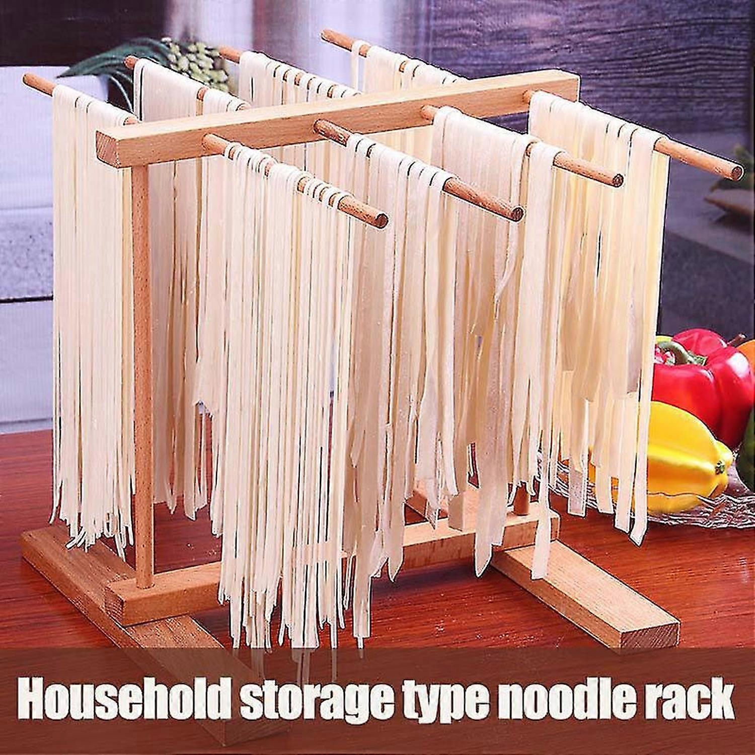 Collapsible Wooden Pasta Drying Rack Beechwood Spaghetti Drying Stand