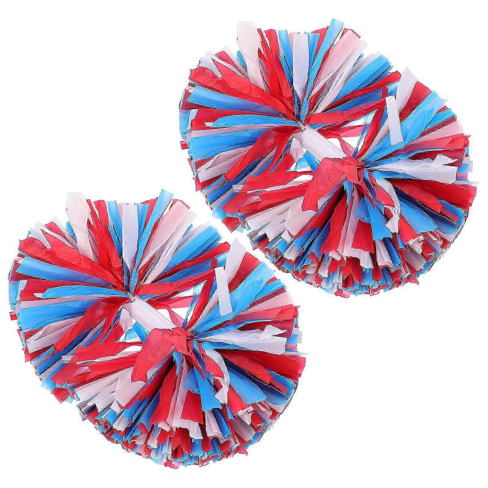 Cheerleading Pom Poms Set, 2-Pack Handheld Props for Events, Assorted Matte Colors