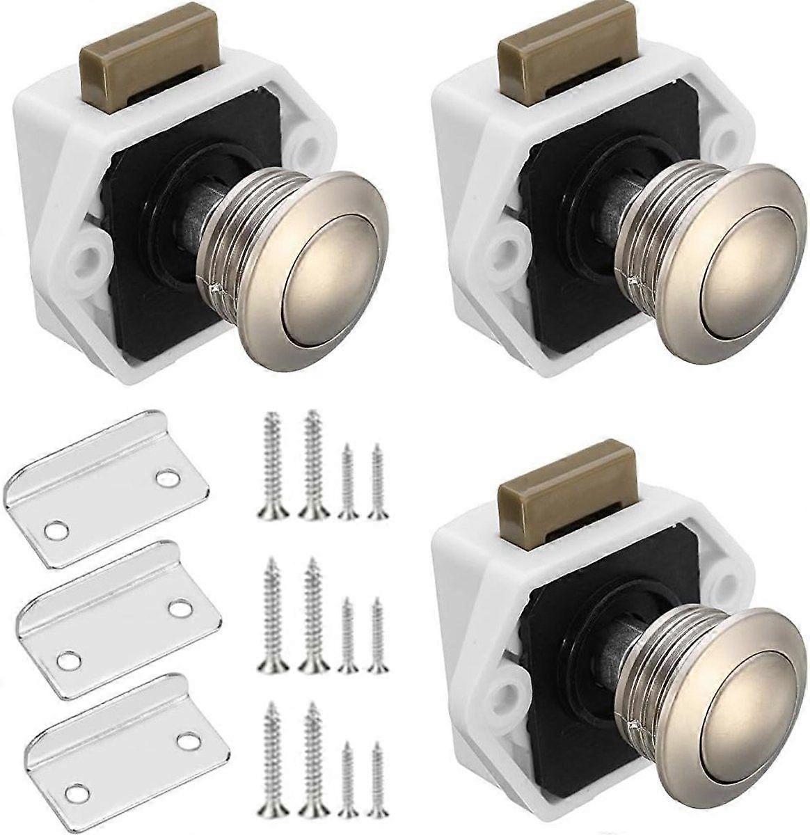 push-to-open buttons - RV lock - drawer knob - keyless entry button (white)