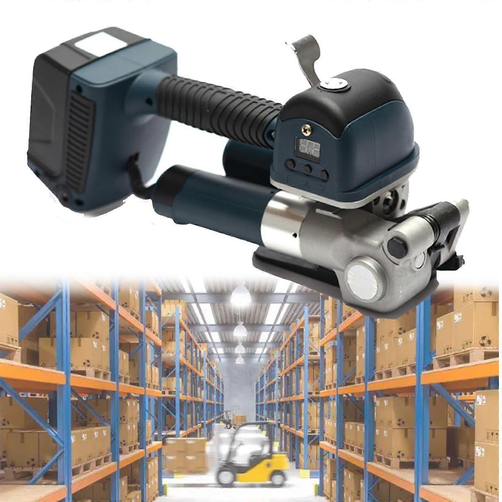 Electric Strapping Tool for 1319mm PP PET Straps, 5000N Battery Powered with LCD Control