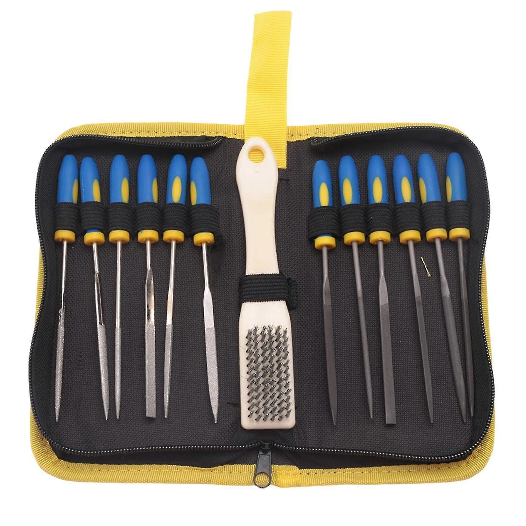 File Set with Diamond Files, 12 Pieces, Compact Storage Case for DIY and Professional Use