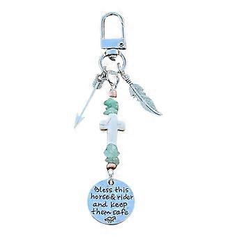 Anhänger für Sattel und Zaumzeug, „Bless-This Horse and Rider Keep Safe“ – Geschenkidee für Reiter