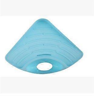 Kitchen Sink Sponge Holder Blue Corner Organizer with SpaceSaving Wall Mount and Fast Drain