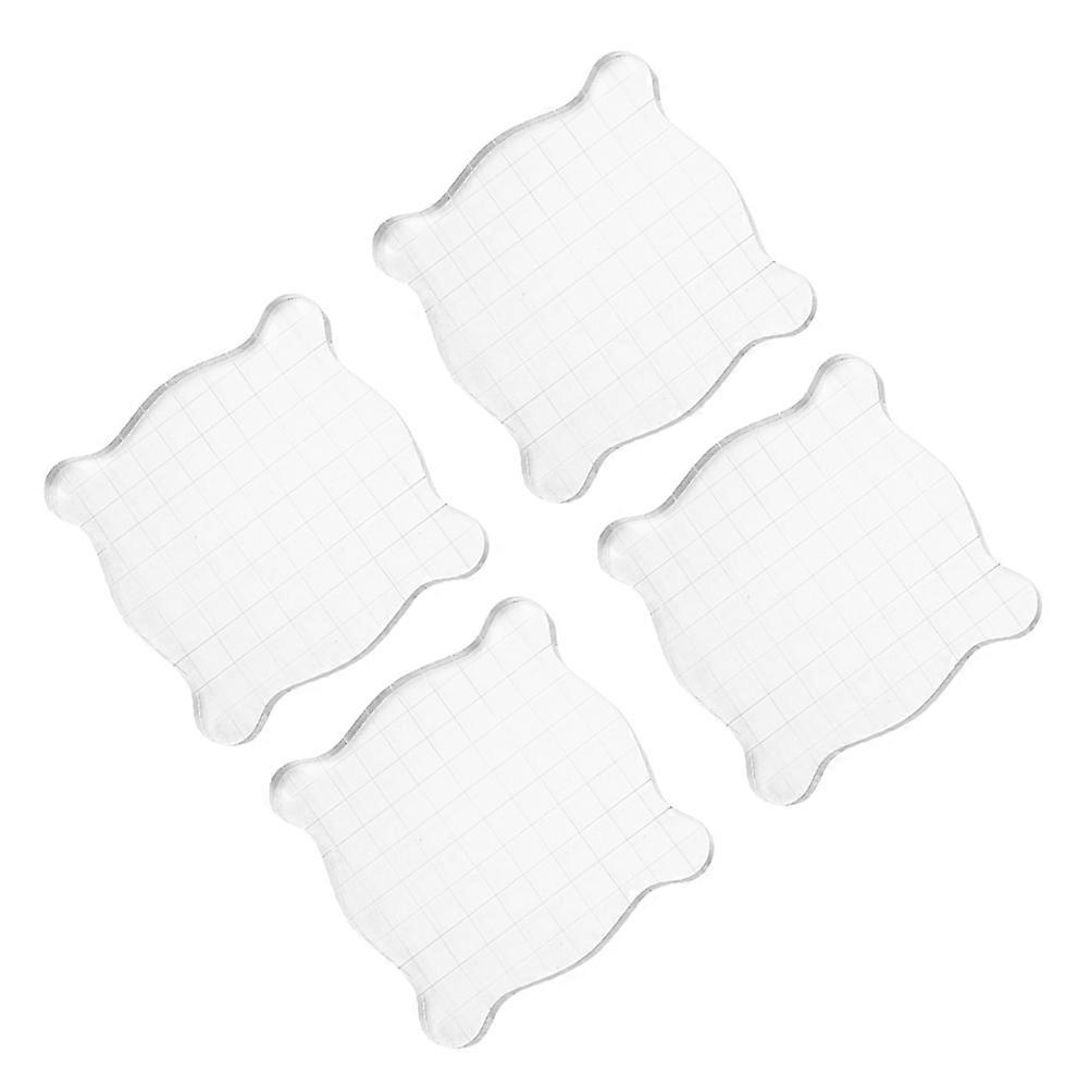Transparent Acrylic Stamp Block for Stamping Crafts 4Pcs Set