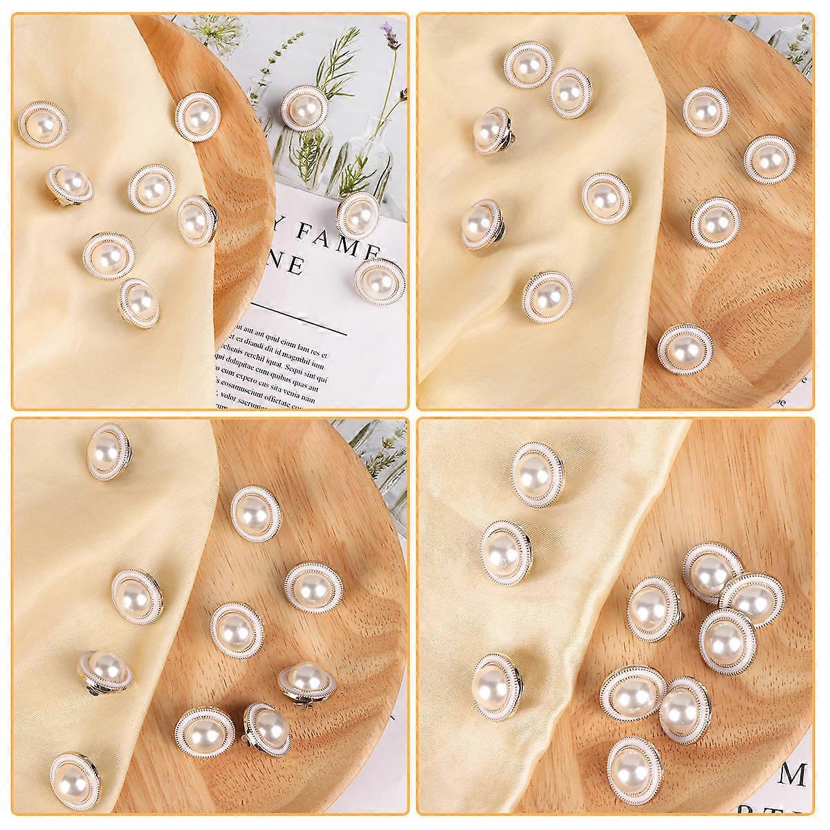 Pearl Button Round Shaped Button for Decoration 10Pcs White Sewing Buttons