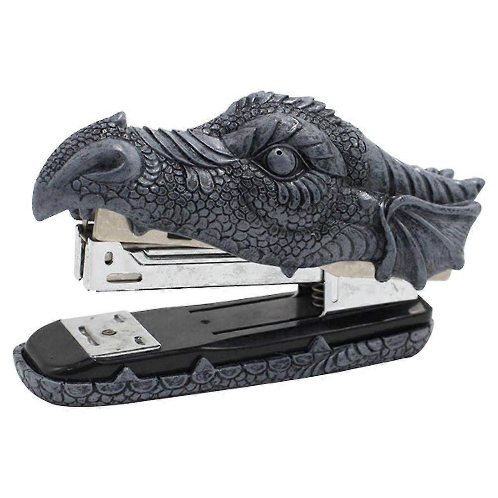 Resin Crocodile Desktop Stapler Tool for Office Use Grey Decoration