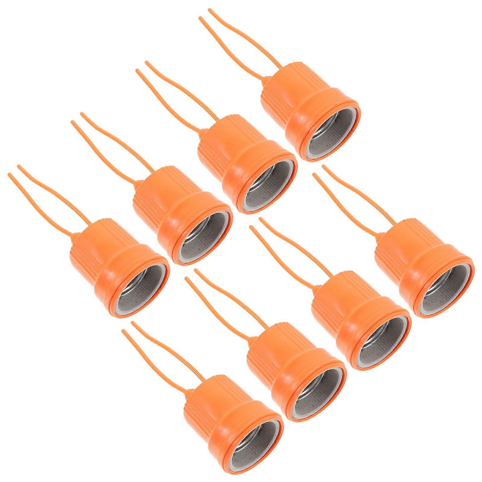 Waterproof Light Socket Lamp Holder with Wire for Light Use 8Pcs Orange