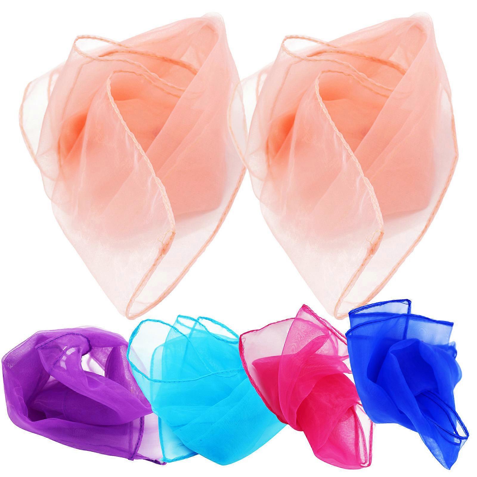 Juggling Silk Scarf Dance Silk Scarf for Performance 6Pcs Set