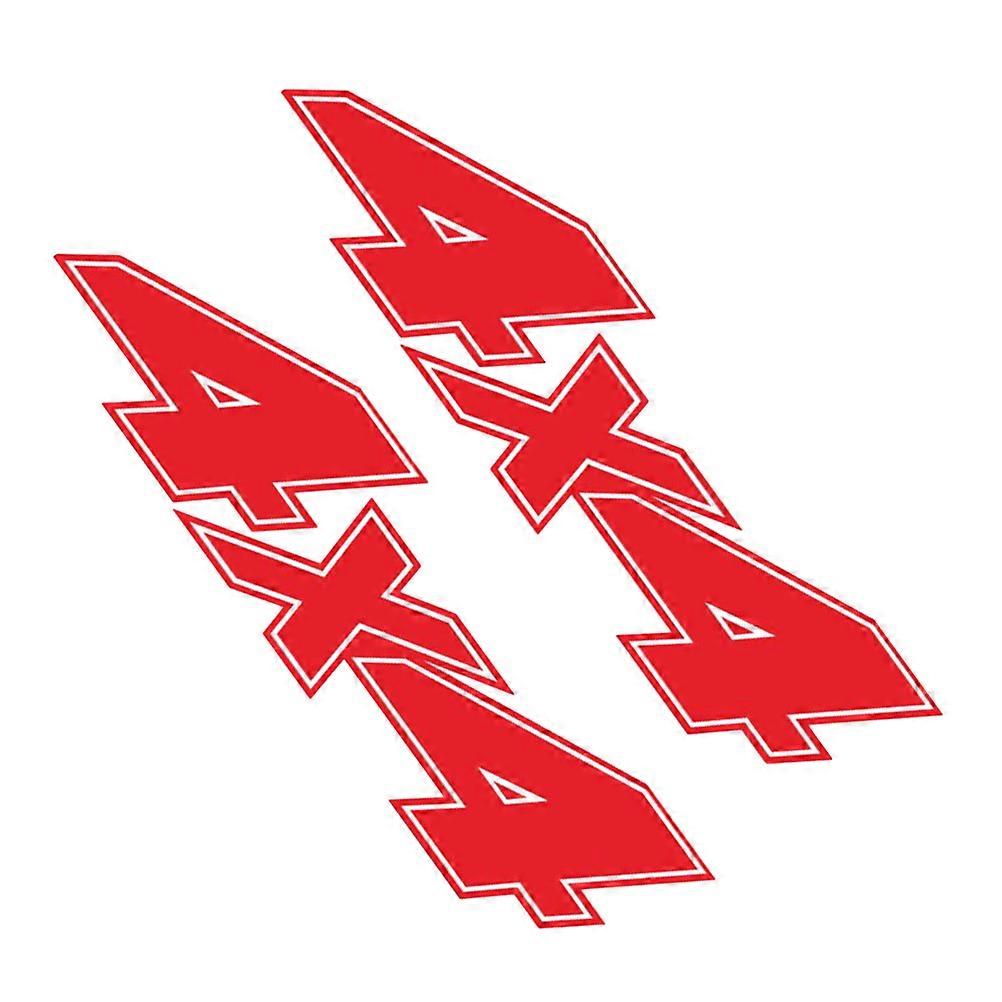 Red Car Tail Sticker for Auto Decoration 2Pcs Durable PVC Material