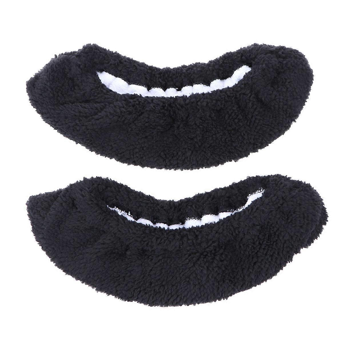 Ice Skate Covers Black Plush Skate Protector for Kids 2Pair Set