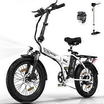 Elektrische fiets VAE COLORWAY 20×3.0 dikke banden - mountainbike - accu 36V12Ah - 35-90 KM motor 250W - wit
