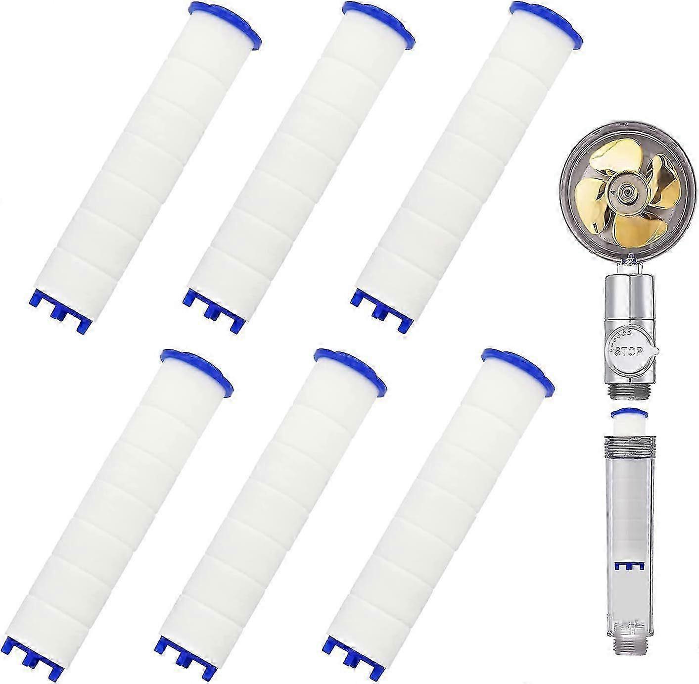 6pcs Universal Shower Head Replaceable Filter, 8.5x2cm Negative Ion Shower Filter for Deta