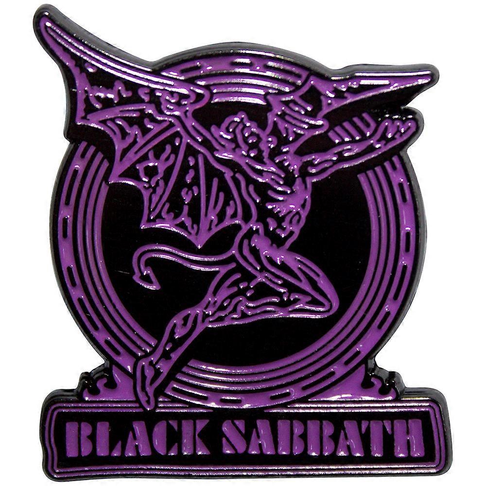 Black Sabbath Purple Text Logo Daemon Pin Badge