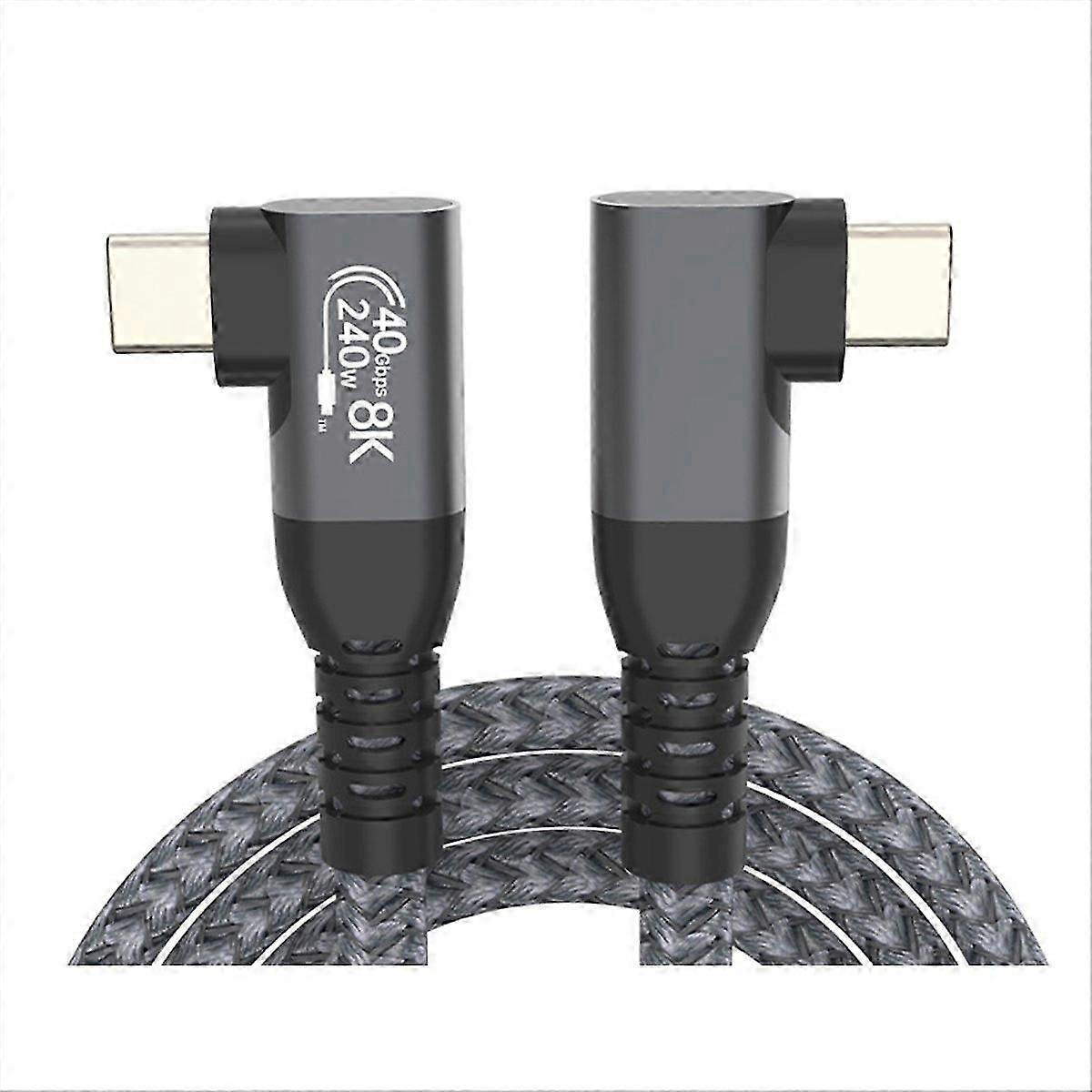 USB4 Elbow Type C Data Transfer Cable USB C PD240W Fast Charging 1M