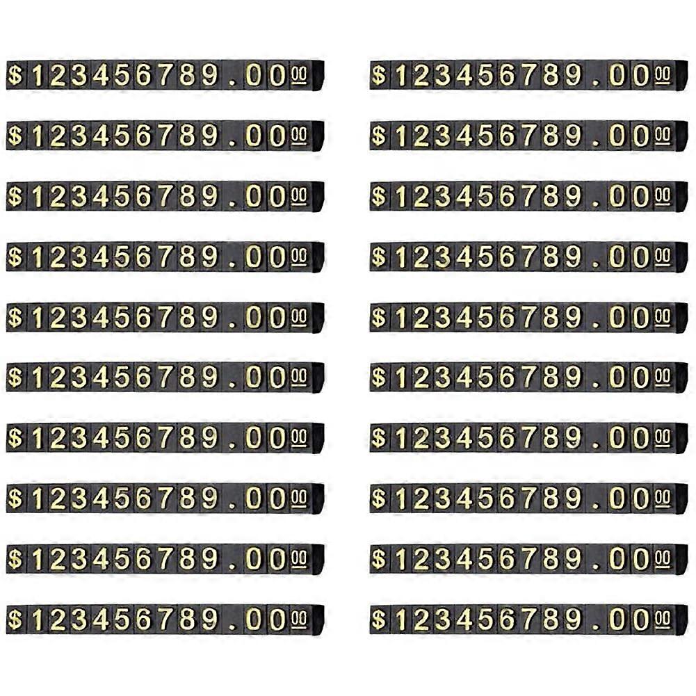 20 Sets  Display Tags with Adjustable Square Blocks for Quick Retail Counter Updates