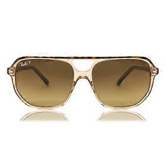 Ray-Ban RB2205 Bill One Polarized 1292M2 Volledig Rand Schildpad op Transparant Bruin Unisex Aviator Zonnebril UV3 Gepolariseerd Origineel