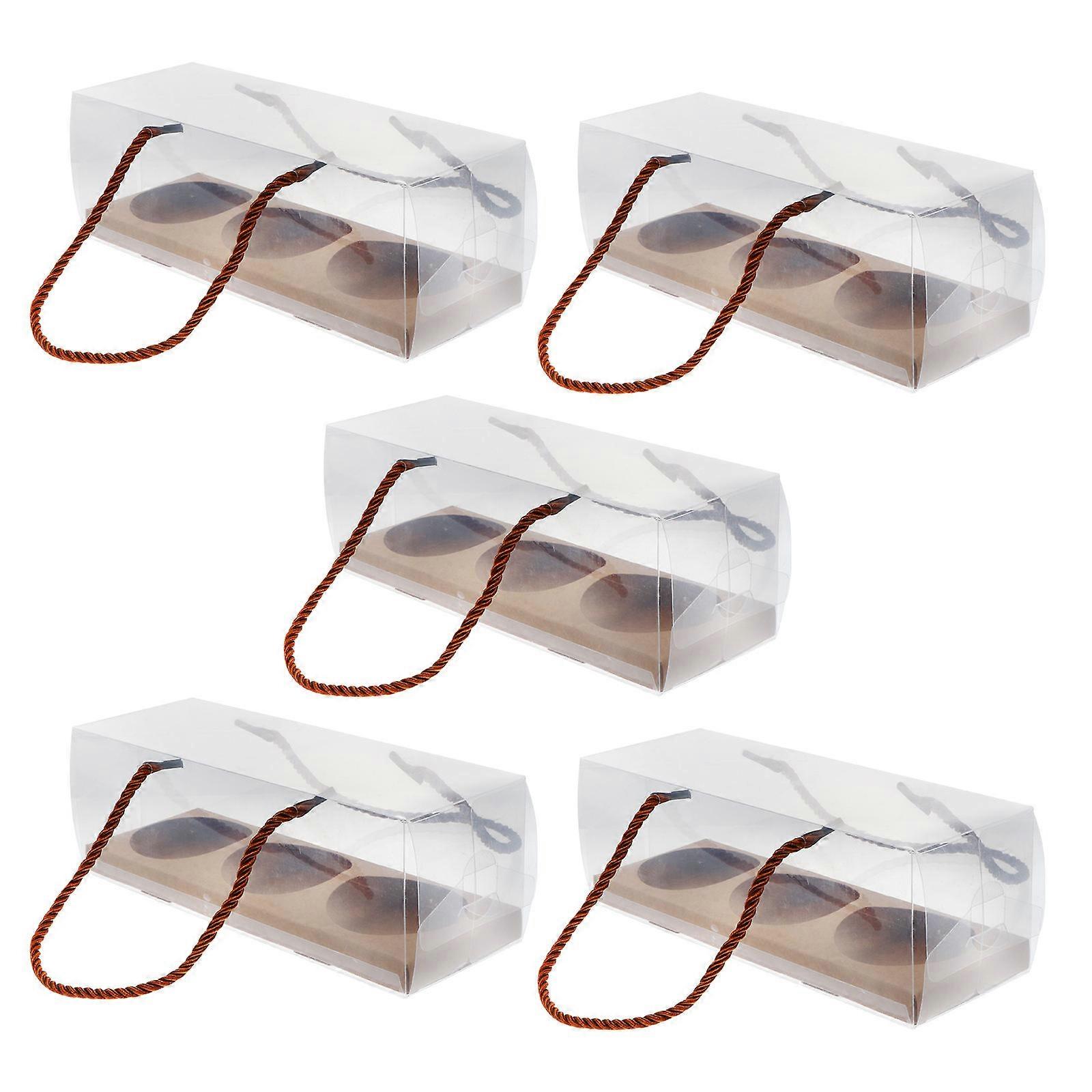 10Pcs Egg-yolk Puff Boxes Portable Cookies Biscuits Case Packaging Boxes for Bakery