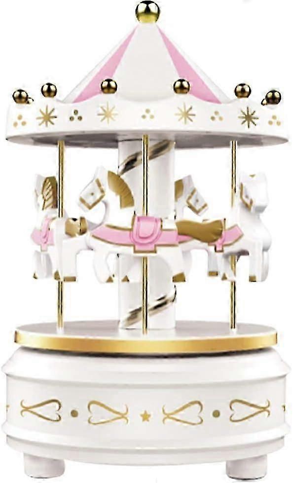 White Carousel Music Box