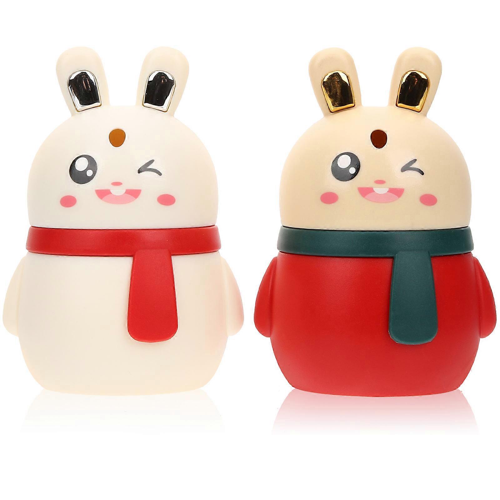 Rabbit Toothpick Case Holder for Storage Use 2Pcs Assorted Color