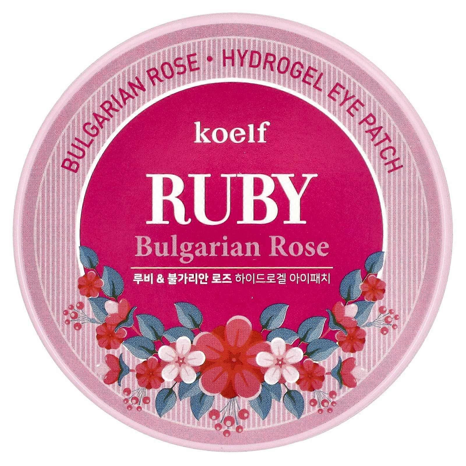 Koelf, Ruby Bulgarian Rose, Hydrogel Eye Patch, 60 Patches, 2-Pack