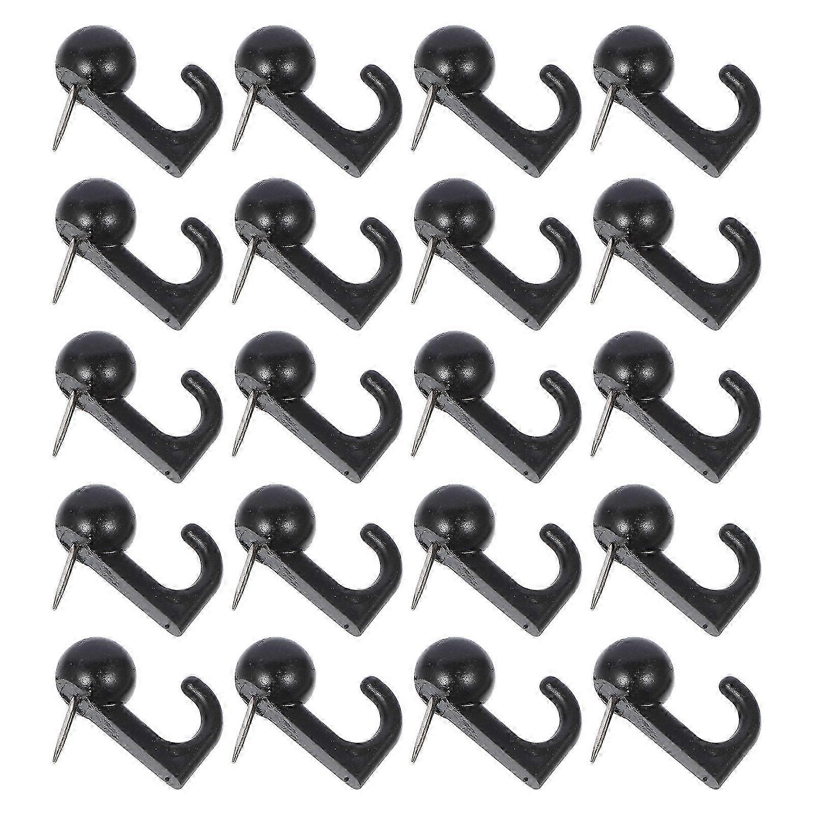 Push Pin Hooks Multi-Purpose Pushpin Hook compatible with DIY Use 50Pcs Black