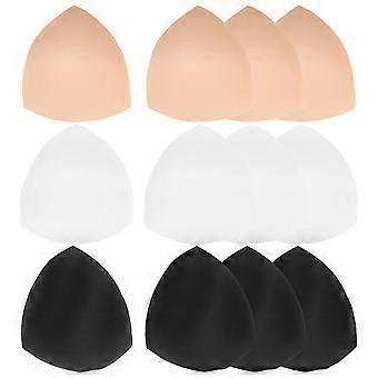 6 Pairs Women Removable Bra Spongy Pad Bra Inserts Pads For Swimwear Sports White Black Skin Color