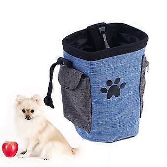 Dog Training Bag Drawstring Waist Pouch for Holding Treats Blue