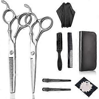Tesouras profissionais de cabeleireiro Dww, conjunto de 11 peças, tesouras de corte, tesouras de escultura para barbeiro - ferramenta de corte de cabelo para toda a família, tesouras de desbaste e tesouras para barbeiro.